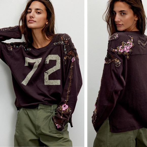 Free People Tops - Free People We The Free Lilith Tee, Chocolate, size S